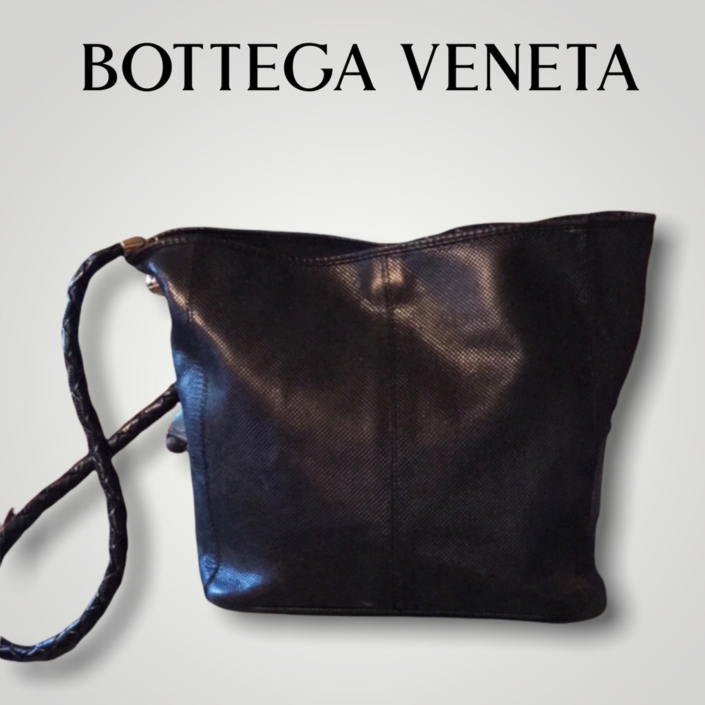 Vintage Bottega Veneta Black Bucket Shoulder Bag - Picture 2 of 9